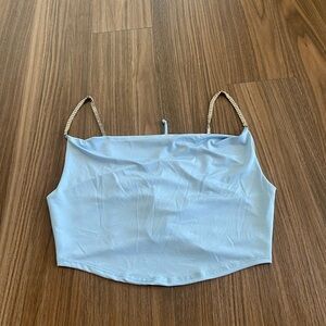 Light Blue Crop Top